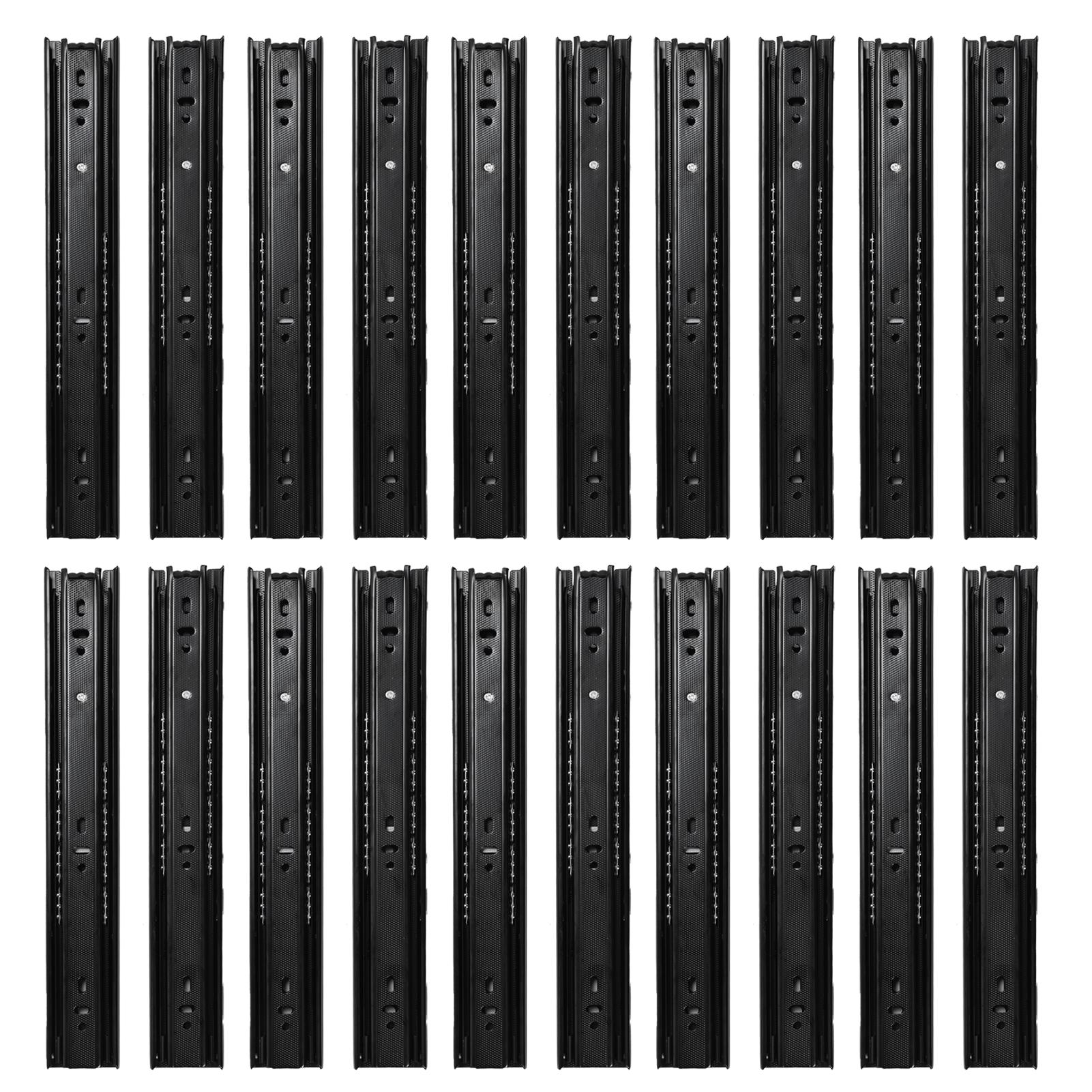 

10 пар направляющих для ящиков, 3 секции, удлинение, большая несущая направляющая для домашнего офиса, 20 дюймов 12 Inch белый