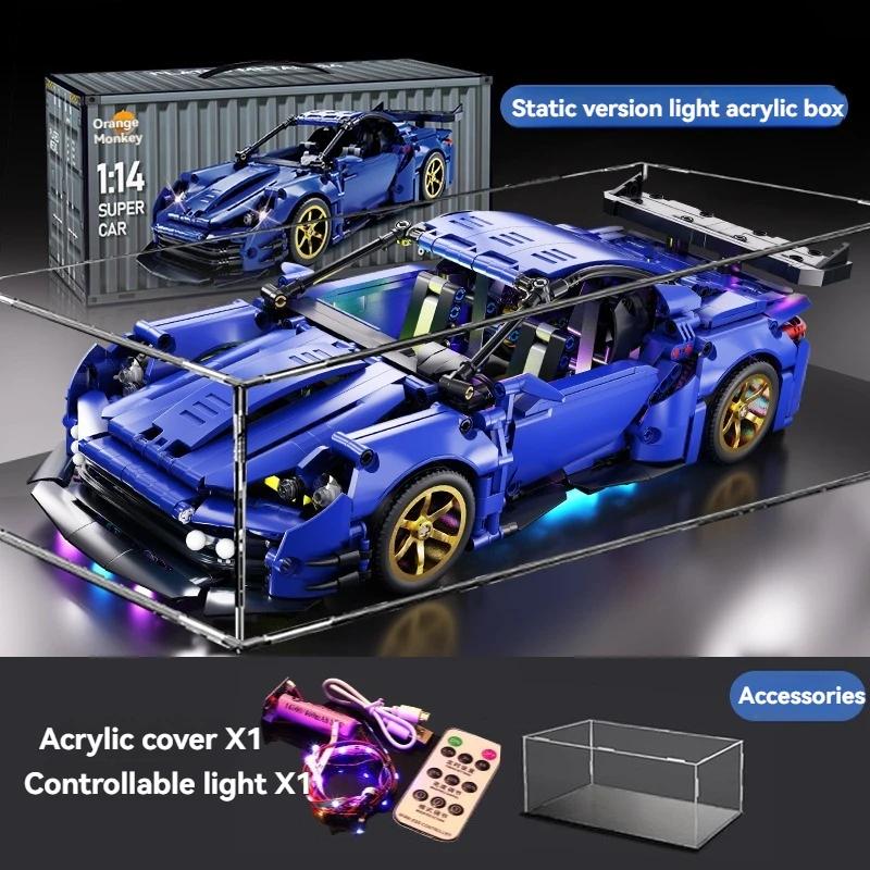 DIY Technical Super Speed Sport Car Building Blocks MOC Assemble Bricks Racing Vehicle Toys  Birthday Halloween Christmas Gifts