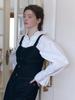 Fabric Seoul Bustier Smoking Denim Top_Black