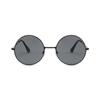 Retro Round Pink Sunglasses Woman Brand Designer Sun Glasses For Male Alloy Mirror Female Oculos De Sol Black