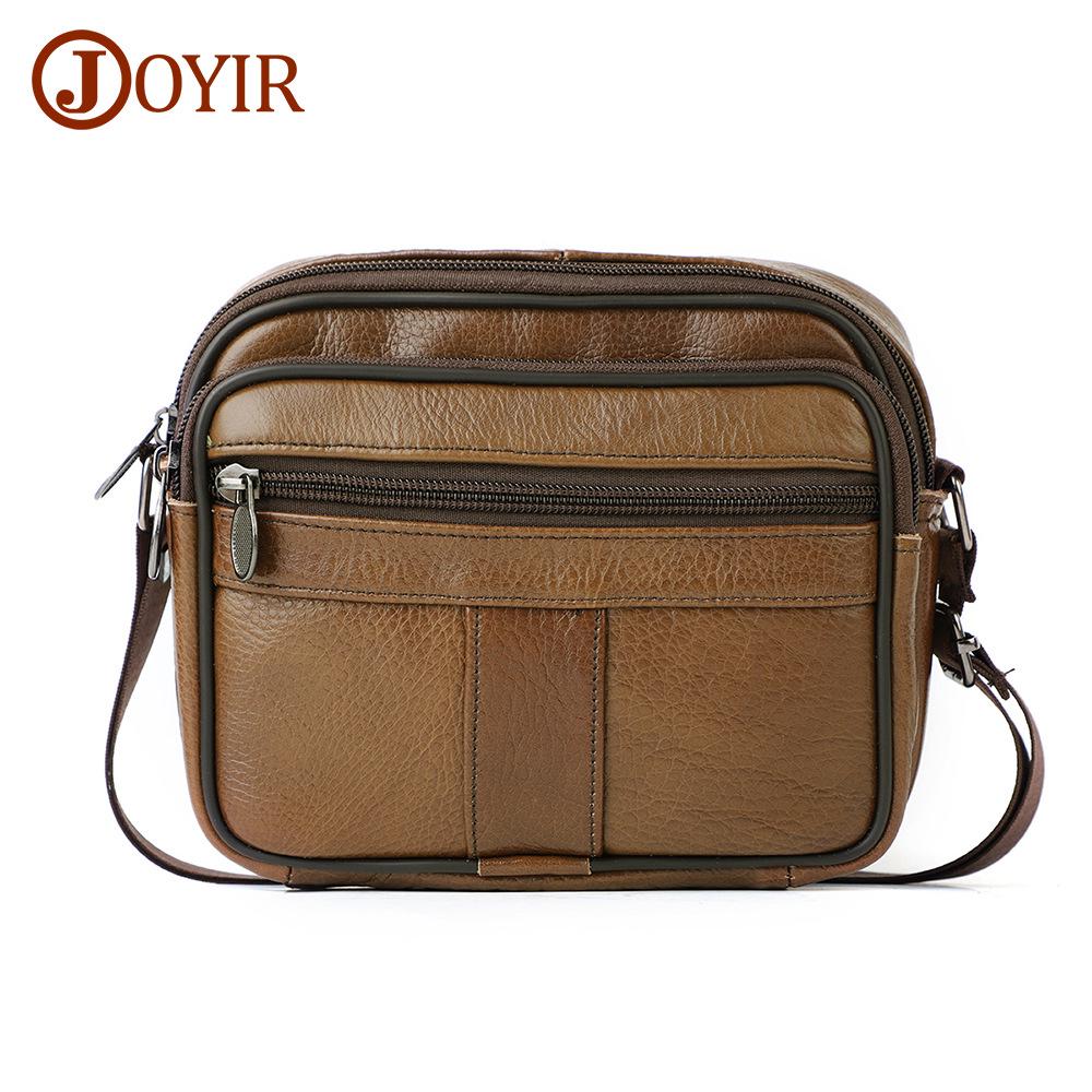 Men's Genuine Leather Crossbody Bag - Lychee Grain Cowhide, Casual and Stylish Single Shoulder Bag