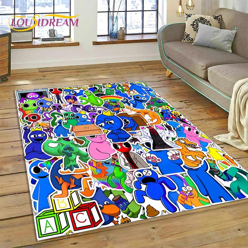 Game R-Rainbow Friends Cartoon Carpet Rug for Bedroom Living Room Home Sofa Decoration,Children Game Large Decor Floor Mat Gift