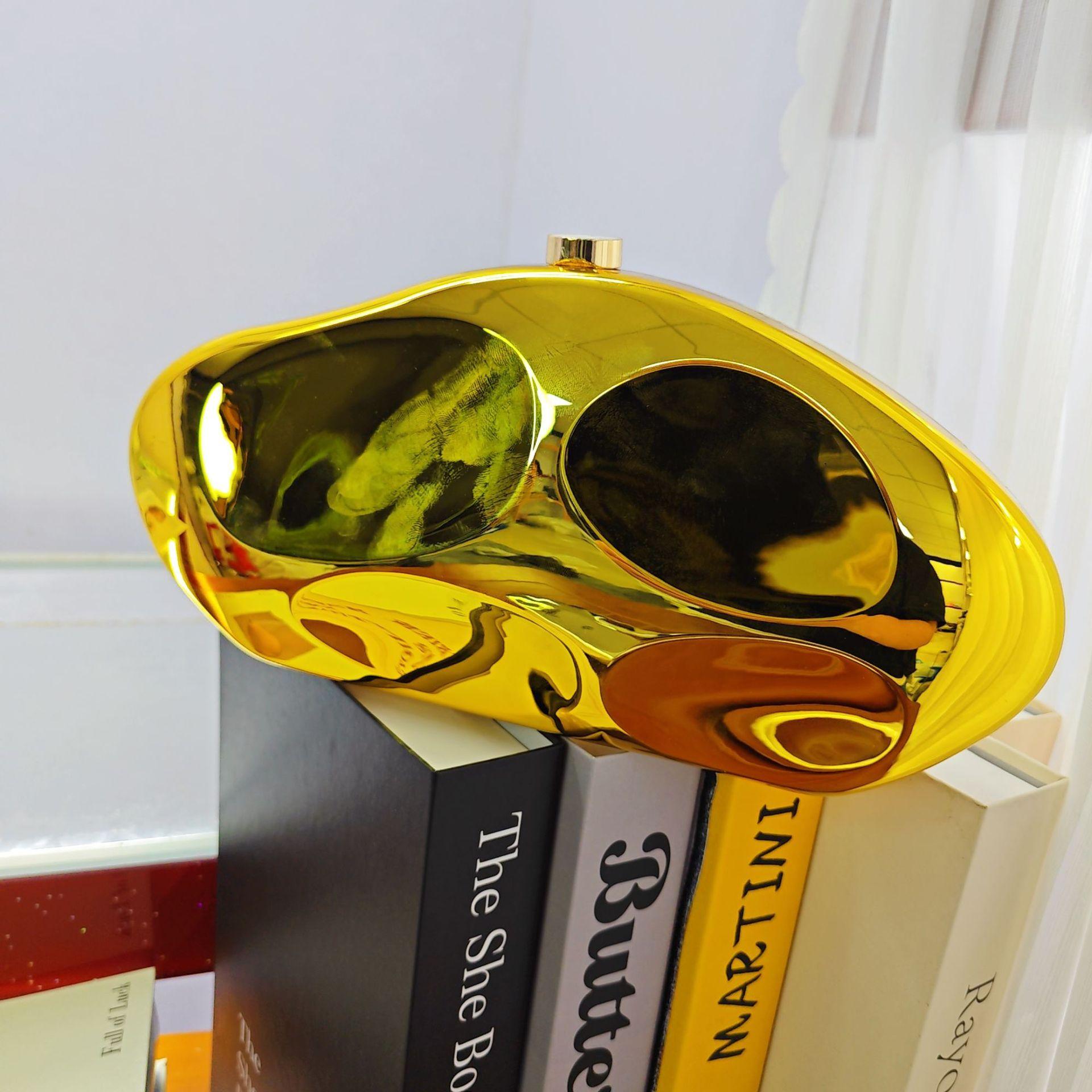Fashion Gold Acrylic Clutch Bag, Dinner Bag, One Shoulder Oblique Span Bag, Personalized Niche Trend золотой