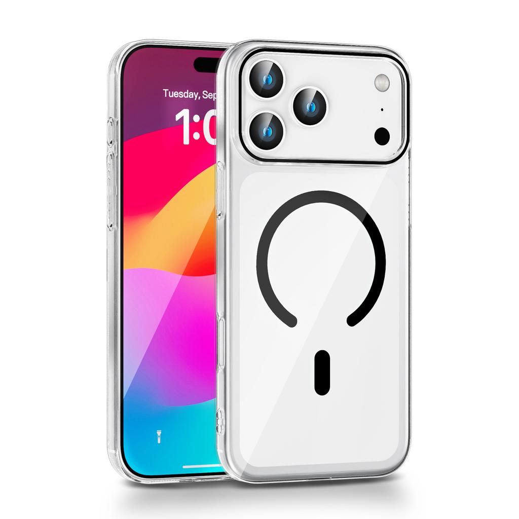 For iPhone 17 Pro Max Clear Magnetic Case Hard PC Phone Protective Back Cover Compatible with MagSafe