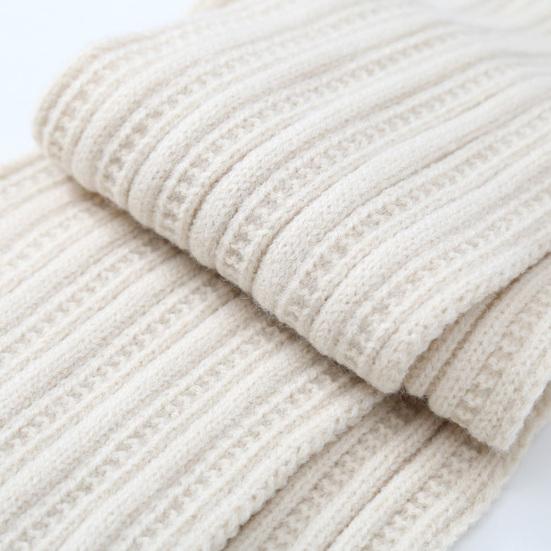 2Pcs/Set Children Hat Scarf Set Plush Ball Decor Bear Pattern Thickened Soft Touch Windproof Kids Knitting Hat Long Scarf Set