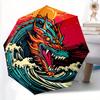1pc Dragon, Ocean Waves Automatic Open/close, All-Season Portable Folding Umbrella for Friends, Travel, Everyday Yy250812140