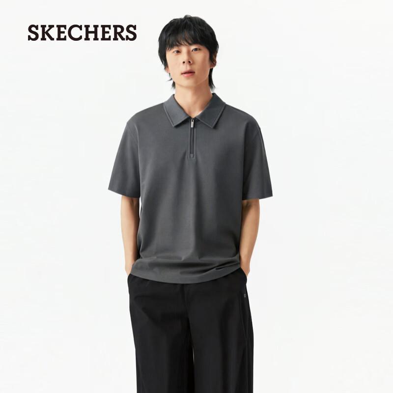 

Skechers Men s Knit Short Sleeve Polo Shirt L
