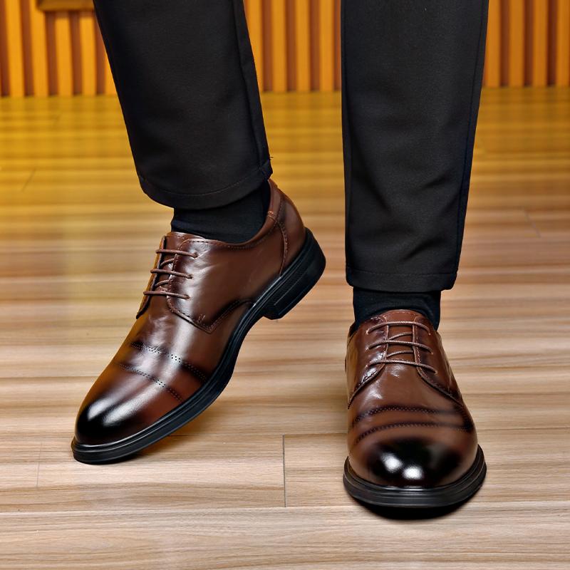 Fashion Men Dress Oxfords Shoes Male Comfortable Sneakers Men's Leather Casual Lace-up Walking Shoes New Male Outdoor Tooling Footwear