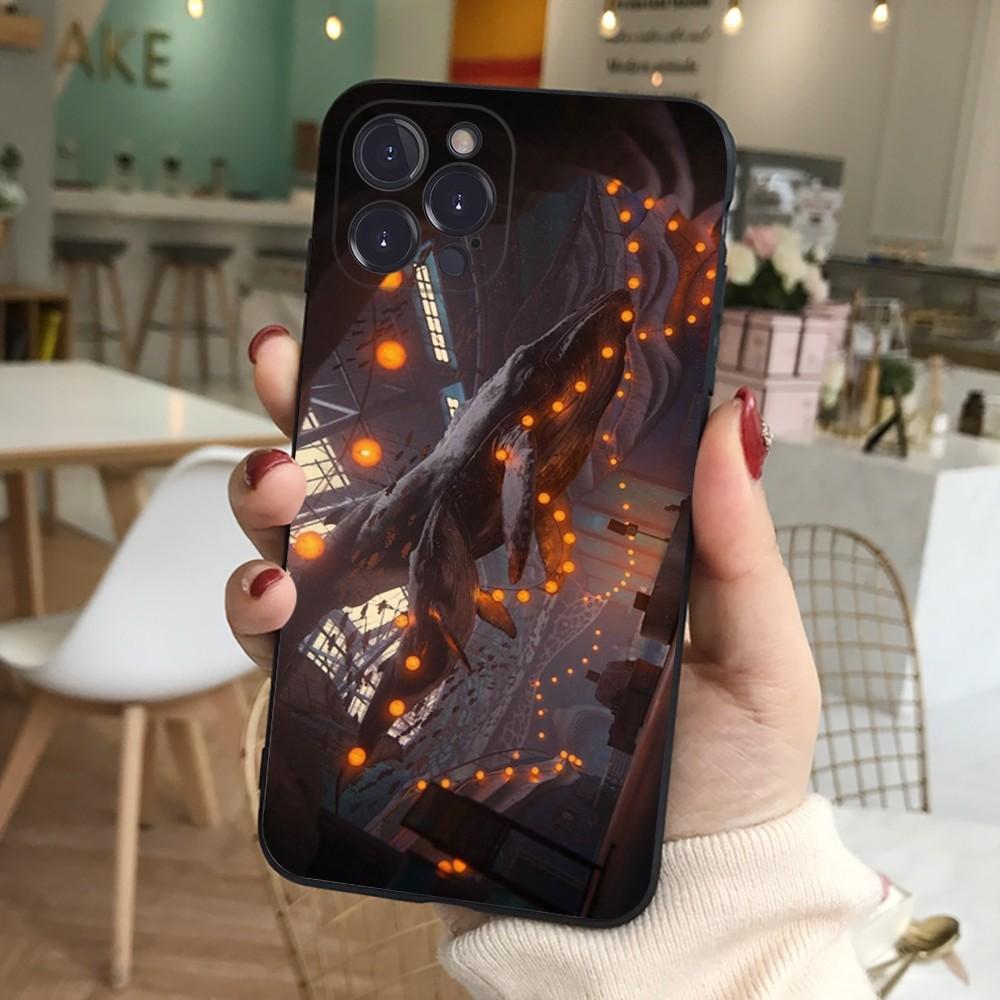Whale Phone Case Silicone Soft for iphone 16 15 14 13 12 11 Pro Mini XS MAX Plus X Cover