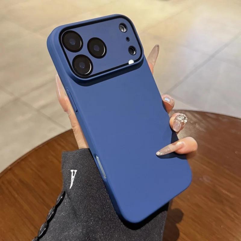 Luxus Matte Große Fenster Handyhülle Für iPhone 17 16 15 14 13 Pro Max 17Pro Stoßfest Glas Kamera Schutz Hartes PC Rückseitige Abdeckung