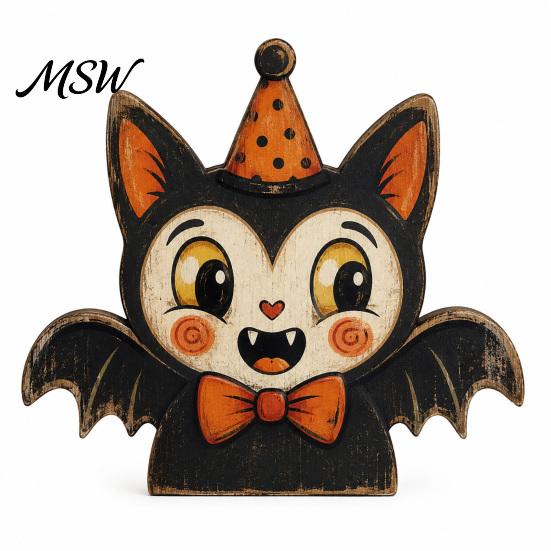 Reusable Wood Holiday Ornaments Halloween Tiered Tray Decorations, Wooden Tabletop Ornaments, Vintage Centerpiece Cute Ghost And Pumpkin Figures