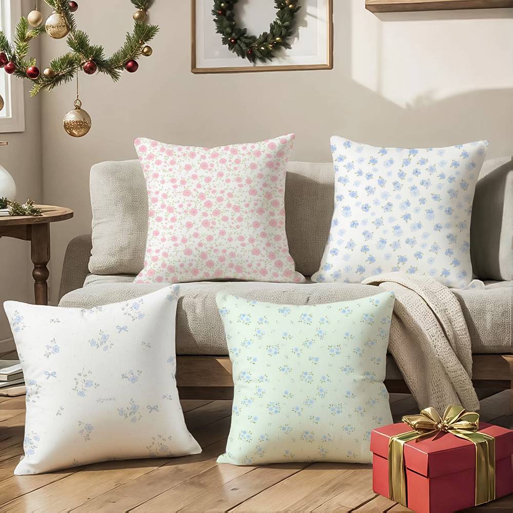 Elegant Flowers With Artistic Patterns Pillow Case Comfort Sofa Bed Silky elegant Invisible zipper Decorative cushion cover