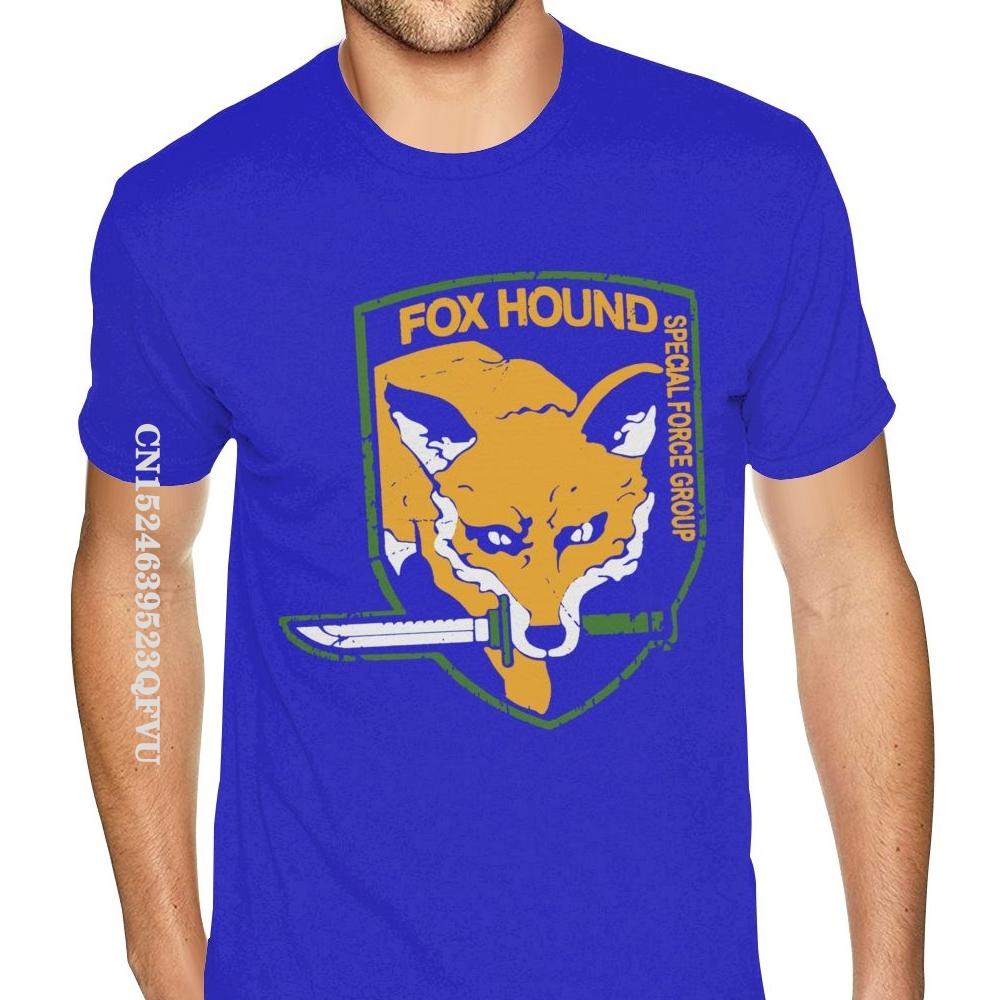 Printing Metal Gear Solid Fox Hound Tees For Men Popular England Style Tshirts Men Full Cotton Gothic Style Tees Shirt