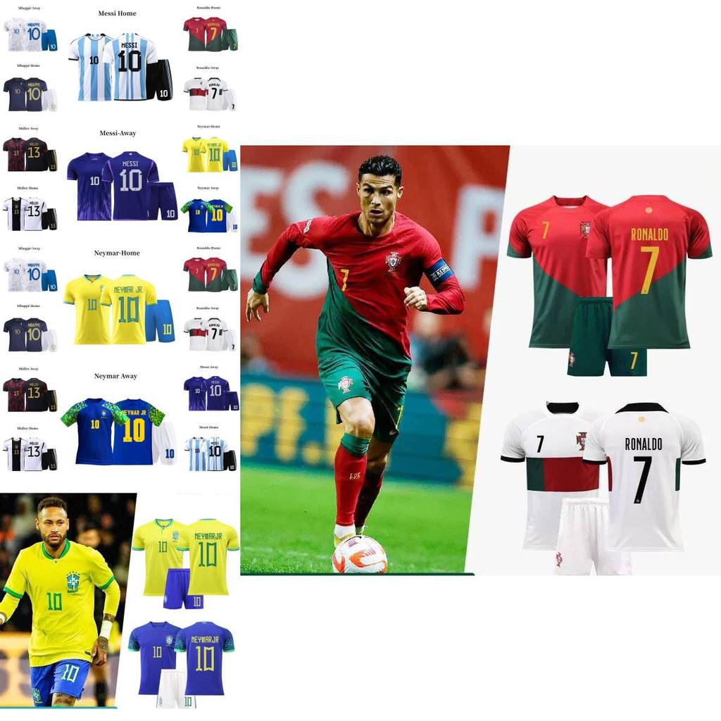 Katar Messi Ronaldo Neymar Müller Kinder Fußballtrikot Atmungsaktives und strapazierfähiges Qualitätspolyester