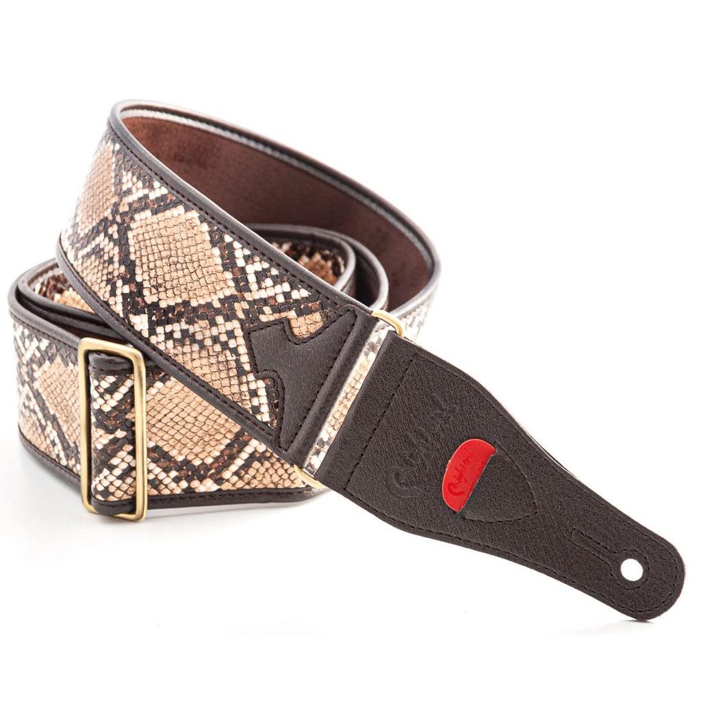 STRAPS Guitar 6cm SNAKE II BEIGE RightOn! Strap, Wide, 95-150cm Long,