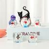 Home Decor Mini Pocket Fish Ornaments Living Room Desktop Glass Fish Black Cat Ornaments  Cute