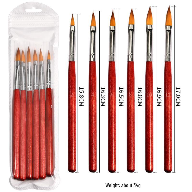 Cross-Border Nail Art Brush Set - Flower, Serrated, Petal, Painting & Liner Brushes