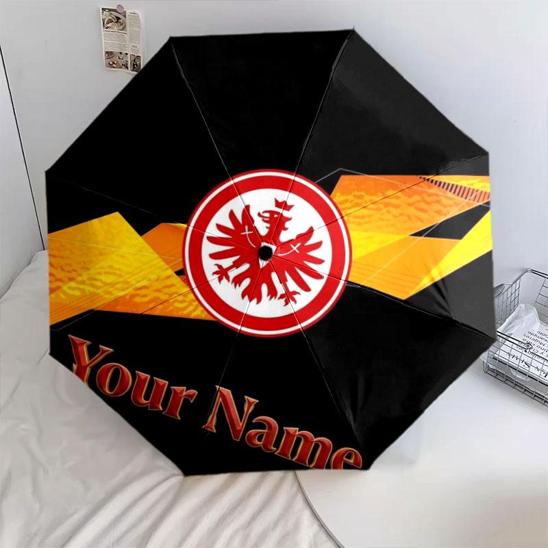 1 PC Automatic Folding Umbrella - Eintracht Frankfurt Custom Name Pattern, Portable & Foldable Design with 8 Ribs, Christmas Birthday Gifts