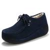 Fashion Cow Suede Platform Shoes Plush Warm Walking Shoes Women Winter Cotton Shoes Non-slip Mother Shoes