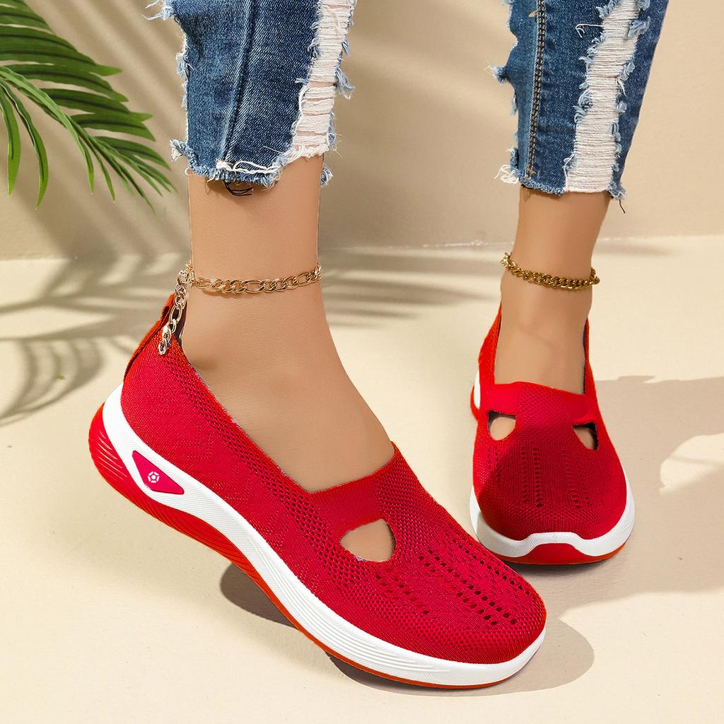 Plus size women's shoes breathable and comfortable single shoes for middle-aged and elderly moms casual and versatile mesh shoes