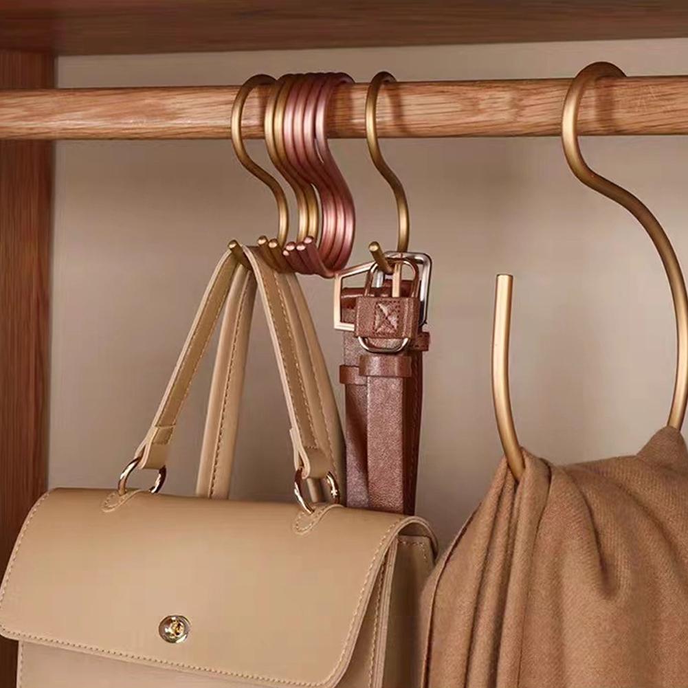 Multi-function Rack Hook,Heavy Duty Hanger, Aluminium Alloy S Hanging Hooksfor Bedroom Kitchen Hats Belt Bags Jeans Towels,5Pcs