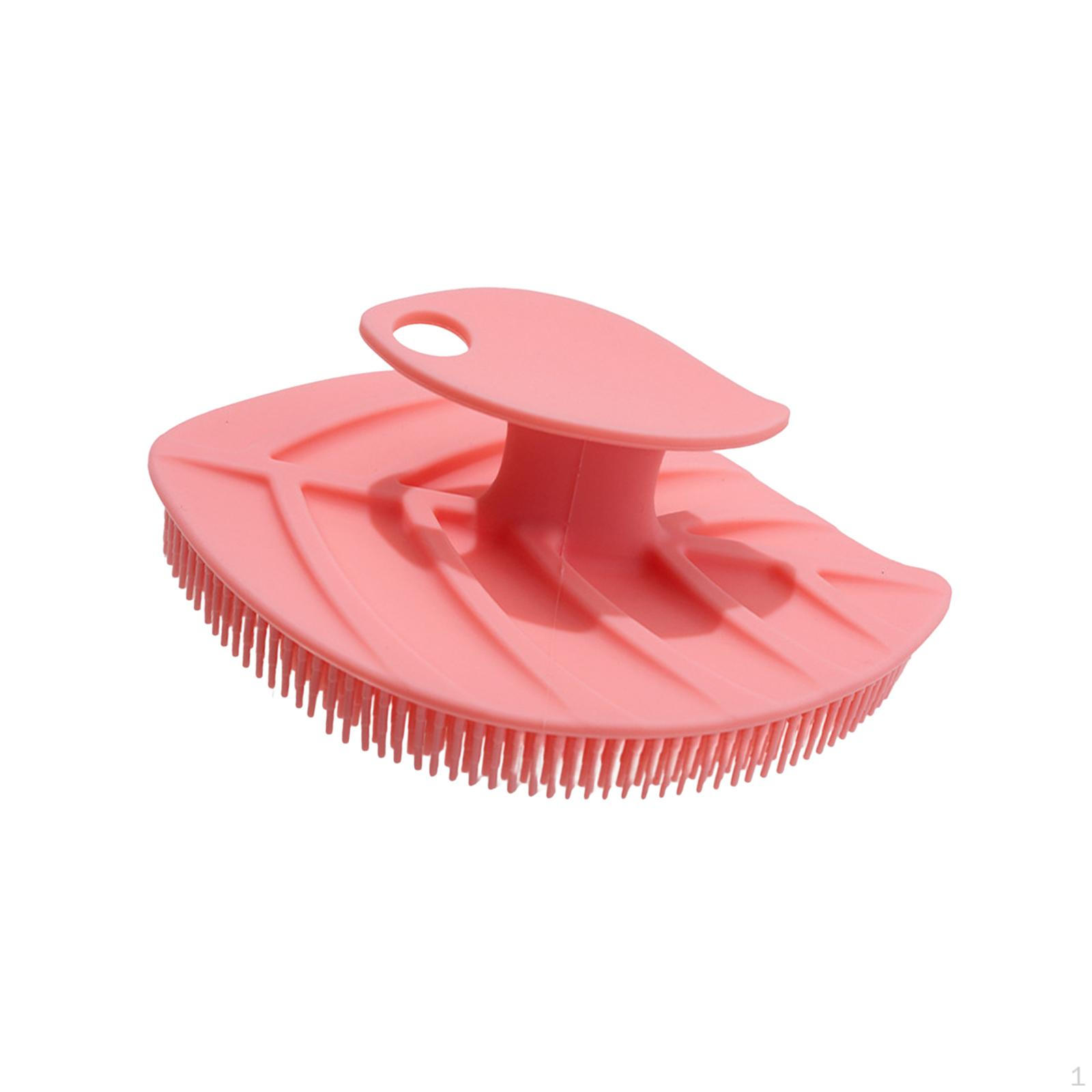 Bath Shower Body Cleansing Brush Scrub Hair Scalp Shampoo Silicone Scrubber