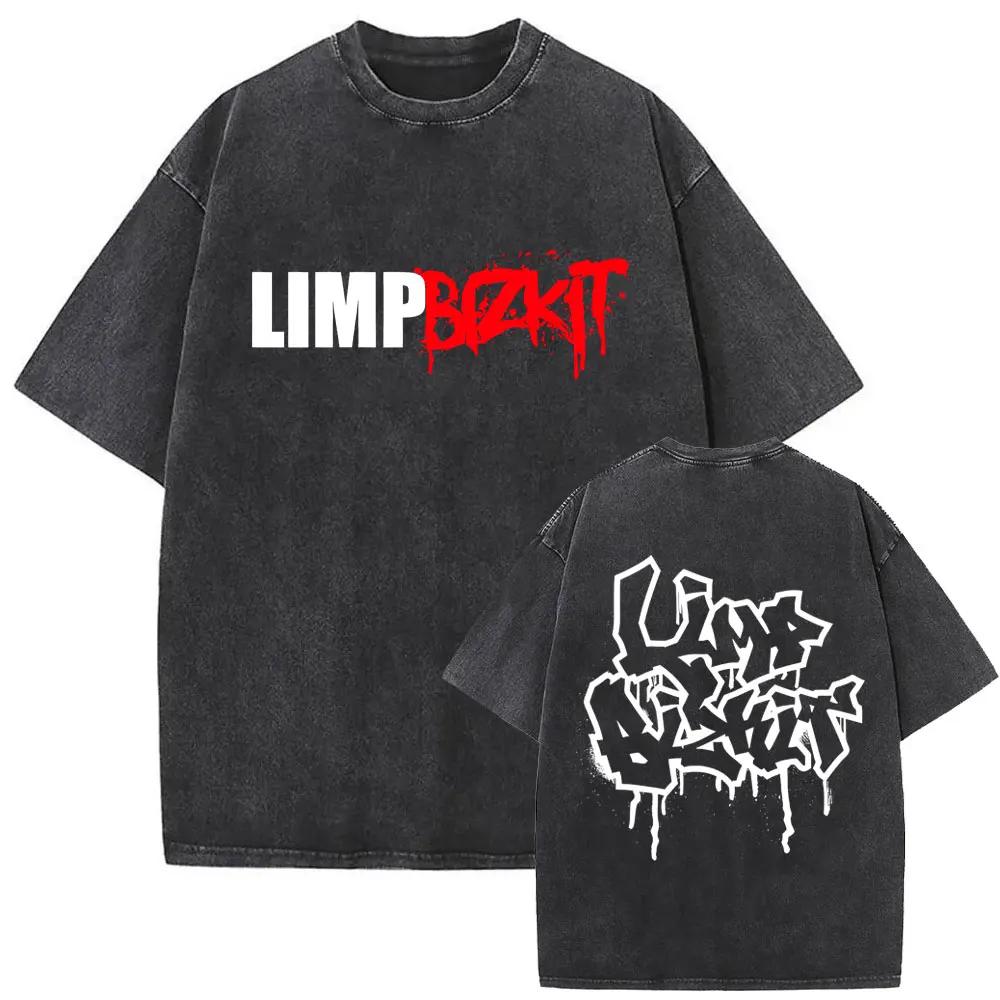 MXL Magliette Unisex Lavate Vintage Rock Band Limp Bizkit Stampa Significant Other Hip Hop Retro Oversize Manica Corta