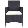 Garden Chairs 2 pcs with Cushions Poly Rattan Black