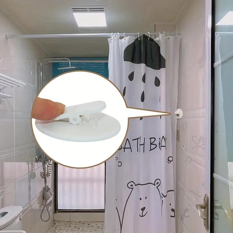 1/2PCS Shower Curtain Clips Windproof Self-adhesive Shower Curtain Clips Toilet Curtain Buckle Curtain Rings Clip Holder Bathroom Accessories