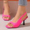 Fashion Fine Heeled Shoes Sandals Ladies Slip on Square Toe Navy Blue Pumps Lace-Up Roman Style Stiletto African Latest High Heel Pumps