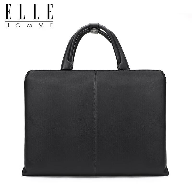 ELLE HOMME Men's Leather Business Briefcase