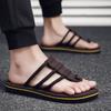 2025 Summer New Flip-flops Men's Live Broadcast 2025 Outdoor Wear Beach Sandals Soft-soled Non-slip Pinch Sandals
