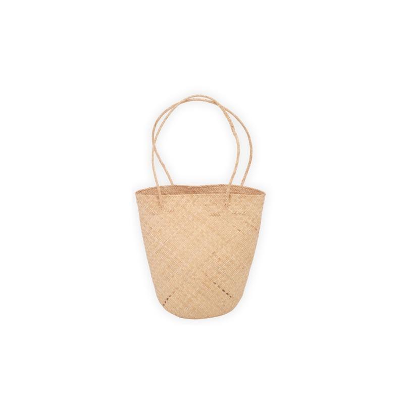 Rattanhaut einzelne Schulter Rattan Gras gewebte Tasche einfache literarische und kreative Retro-Handwerkstasche Urlaubs-Strandtasche