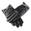 Women's Warm Leather Gloves Plus Velvet Thickened Cold Proof Outdoor Cycling Fashion Butterfly Festival Touch Screen Autumn and Winter Gloves