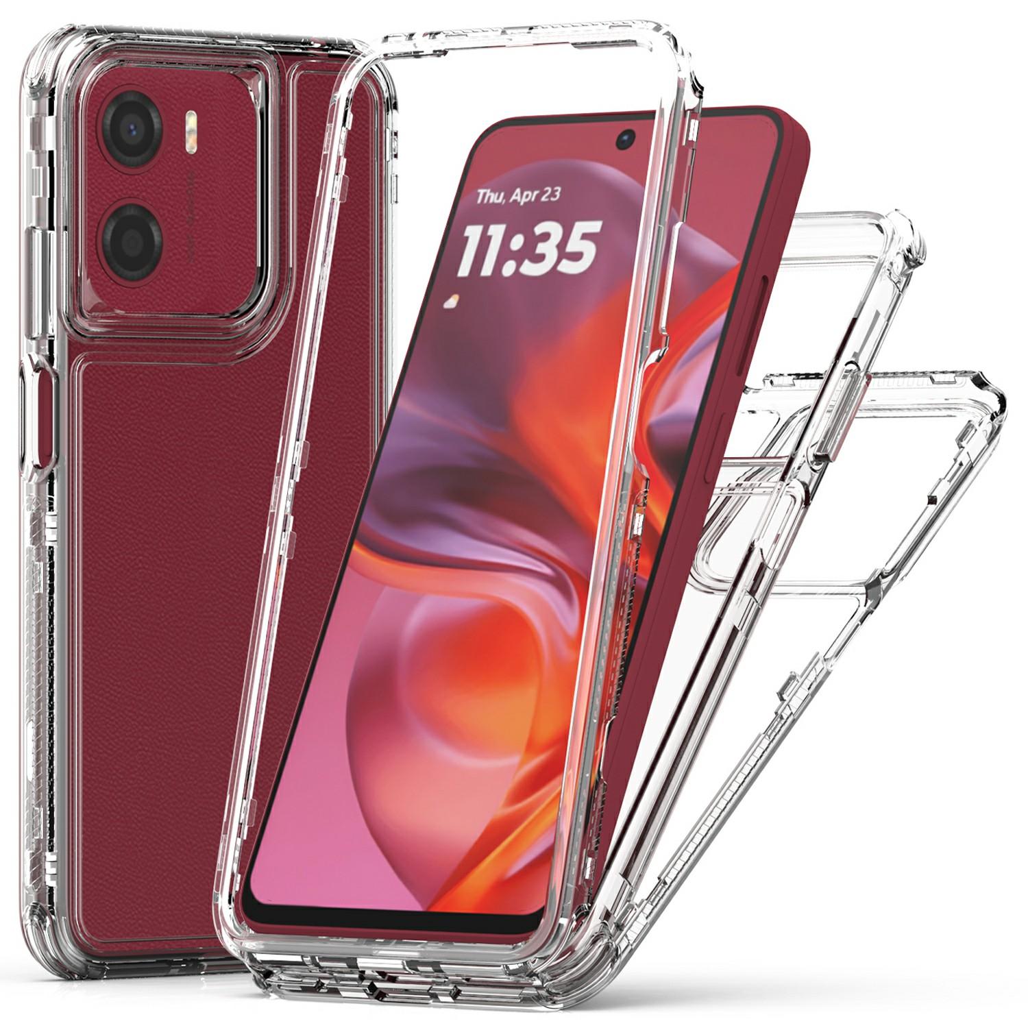 

Знімний чохол 3 в 1 для Motorola Moto G05 4G/G15 4G/E15 4G Протиударна прозора задня кришка для телефону з ПК+ТПУ Type A