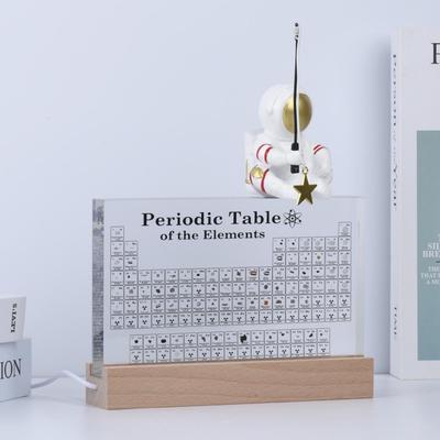 Ornement de bureau lumineux en acrylique du tableau périodique pour le collège - Cadeau d'anniversaire créatif