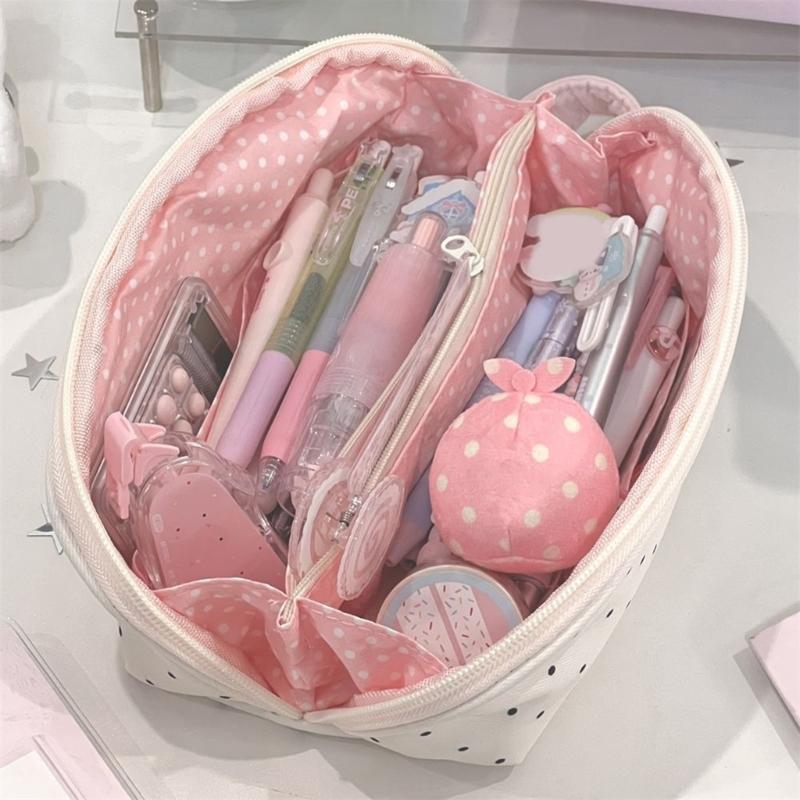Multifunctional Fabric Pencil Bag Multiple Sections Pencil Case Portable Makeup Storage Bag Pouches for School Offices