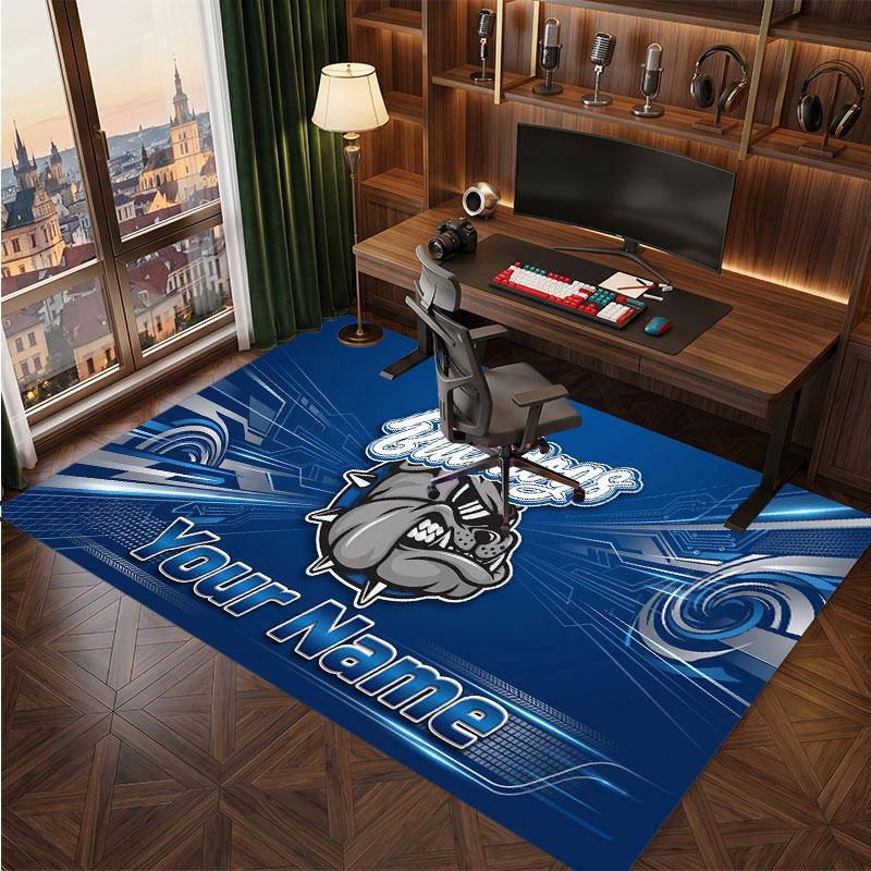 Canterbury-Bankstown Bulldogs Personalisierter Kristall-Samt-Teppich, Benutzerdefinierter Namens-Text Weicher Anti-Rutsch-Teppich für Wohnzimmer Schlafzimmer