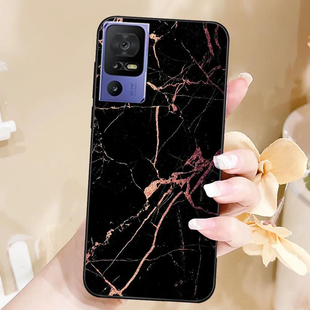 Case For TCL 40 SE Coque TPU Soft Silicone Fashion Phone Funda For TCL 40 SE Back Cover Floral Case Luxury Capa Marble Bumper