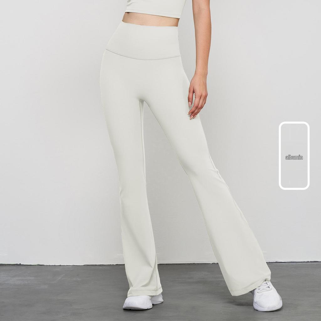 Calças de Yoga Flare de Cintura Alta para Primavera/Verão - Outdoor Perna Larga Ajuste Slim