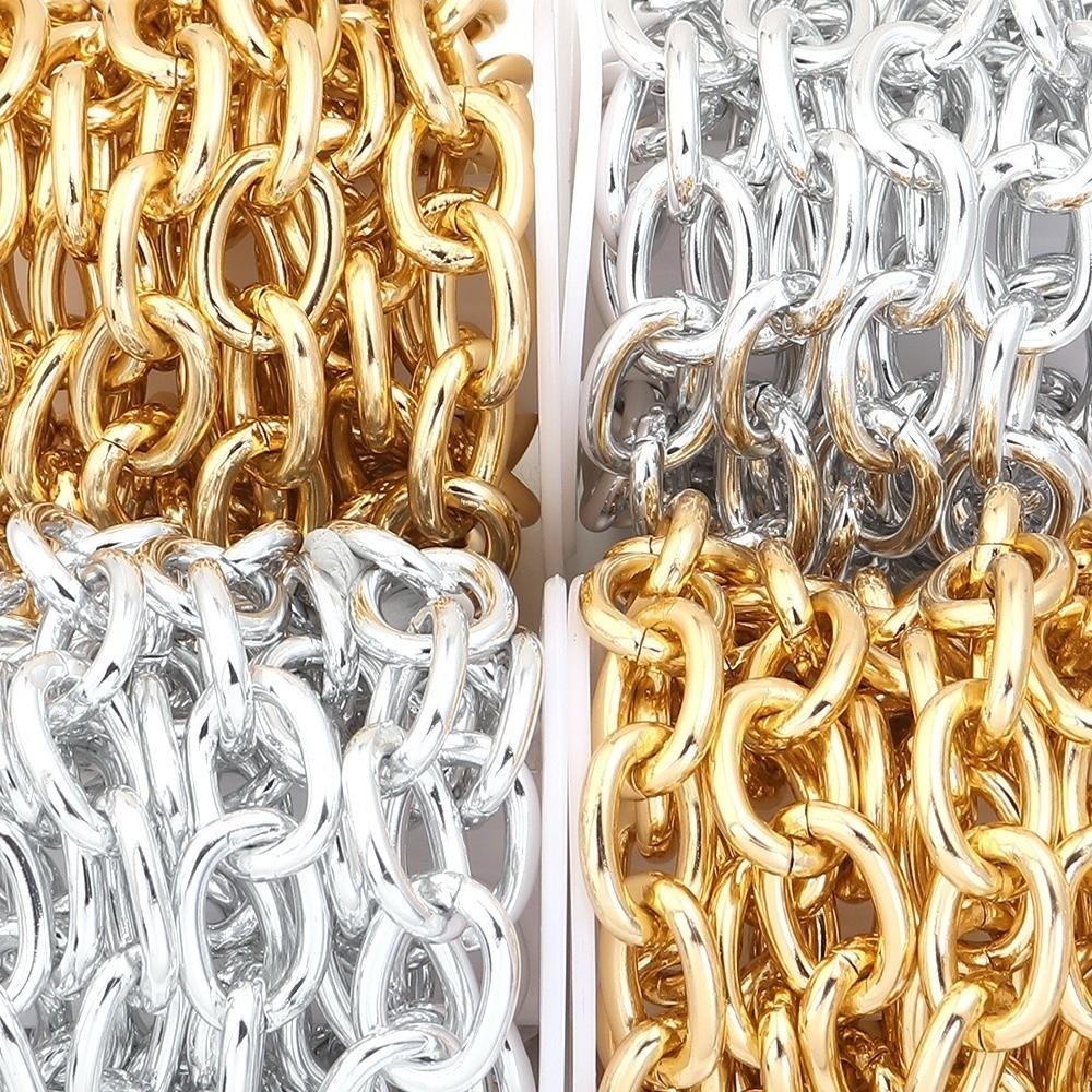 Polished Finish Aluminum Chain Silver/Gold Jewelry Chain Twisted Chain for Jewelry DIY Making