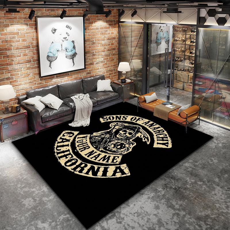 Sons Anarchy Crest Custom Name Carpet Rug For Living Room Bedroom Home Sofa Decoration Kids Play Nonslip Floor Mat