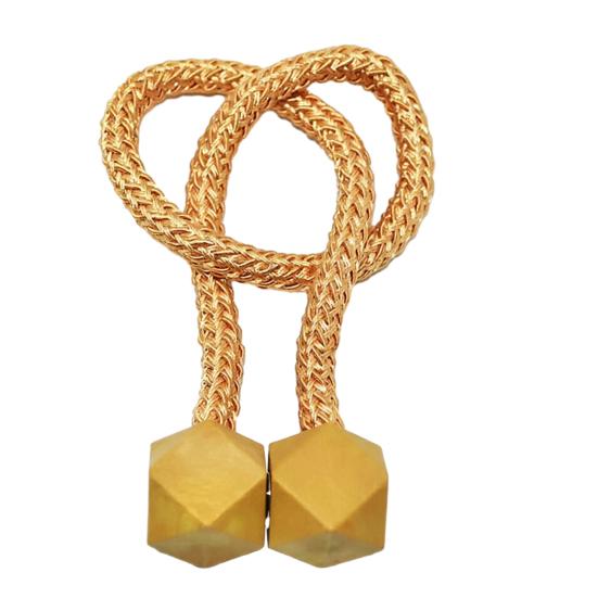 1 Pair Magnetic Curtain Tiebacks, Woven Rope Curtain Tiebacks, Decorative Curtain Holders, Drapery Holdbacks for Living Room Bedroom