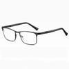 Business Reading Glasses Men Metal Square Frame Presbyopia EyeGlasses with Grade +1.0 To +3.0 Anti Blue Light Eyewear