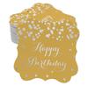 Inkdotpot Real Gold Foil Bracket Shape Paper Hang Tags Happy Birthday Favor Tags Pack Of