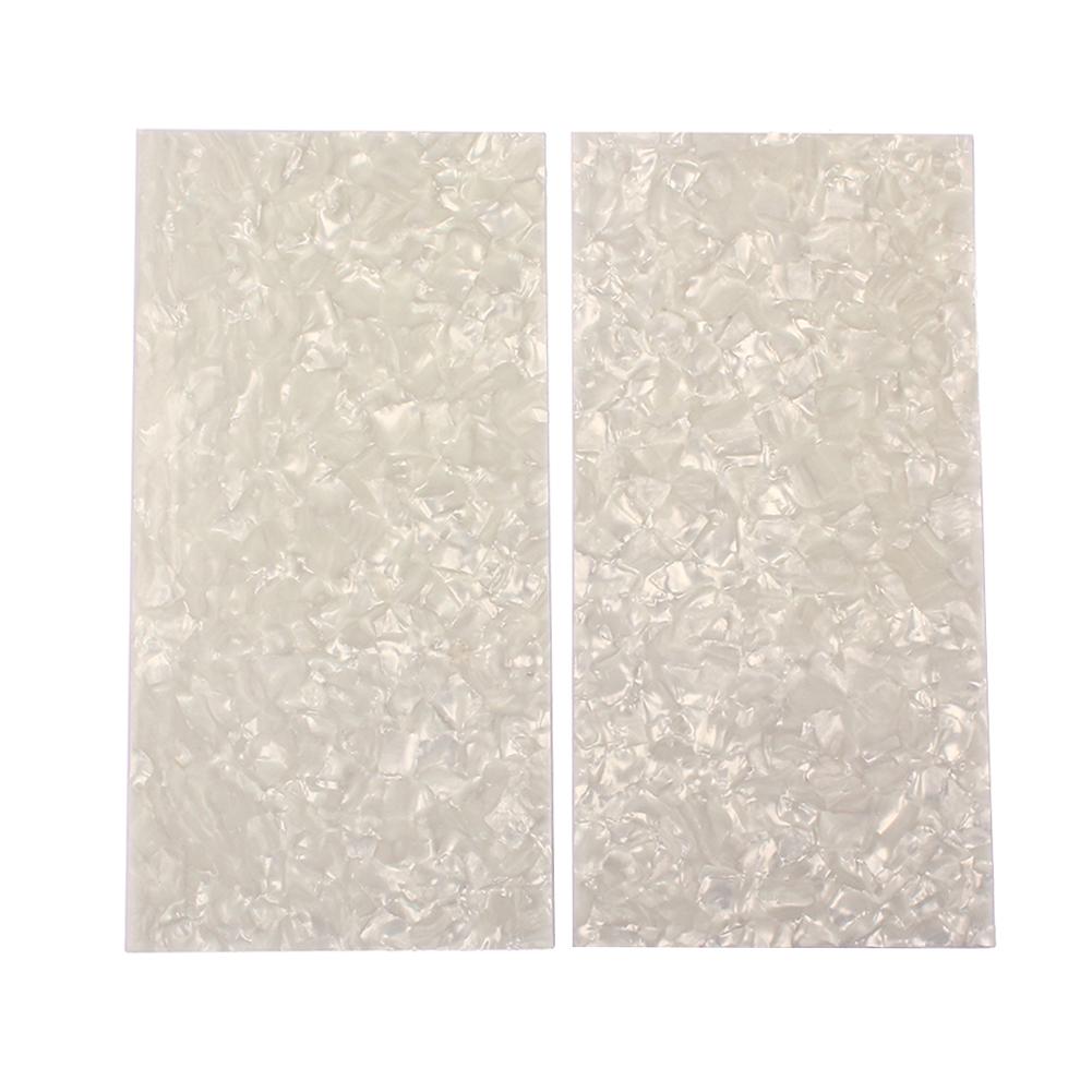 2pcs White Pearl Celluloid Guitar Head Veneers Shell Sheets Guitar Parts