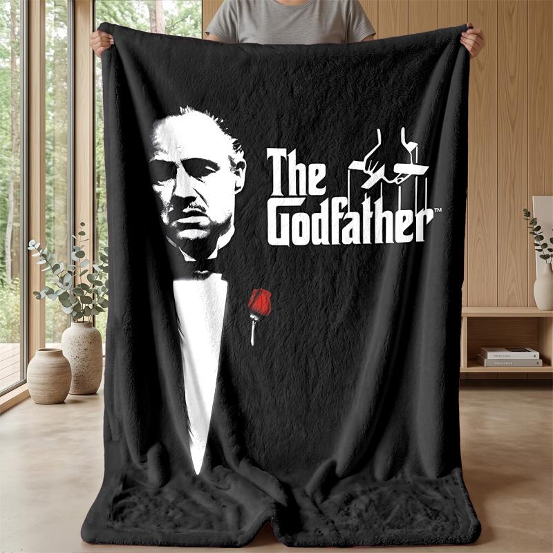 The GodfatherPrinted Flannel Blanket Cozy Skin-Friendly Warm Throw for Couch Bed Indoor Daily Use