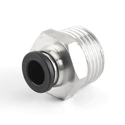 1Pcs Pipe Fitting PC Pneumatic Fittings 1/8" 1/4" 3/8" 1/2" Male Thread Straight Air Connector Hose Tube Black Quick Connecors
