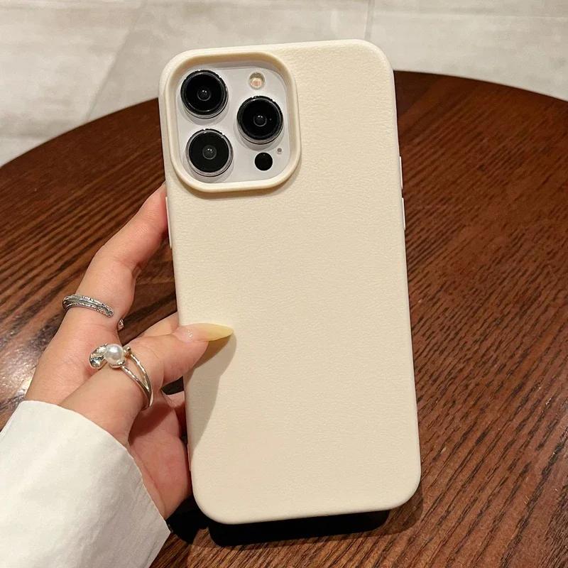 Fashion Soft Rubber Matte Leather Phone Case For iPhone 15 12 13 11 14 Pro Max Plus X XS Max XR Cases Cover for iPhone 15pro Max
