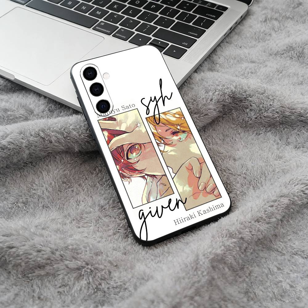 Given- BL- Anime Ritsuka Mafuyu Sato Soft Silicone phone Case for Samsung Galaxy A73/A71/A72/A70/A53/A52/A51 - Black